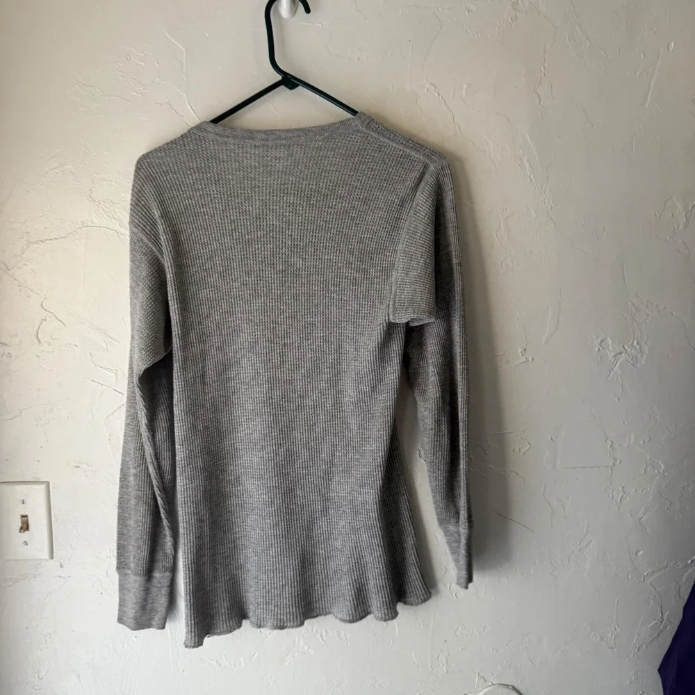 Northwest Territory Men's Gray Thermal Layer Outdoor Shirt L Waffle‎ Knit USA